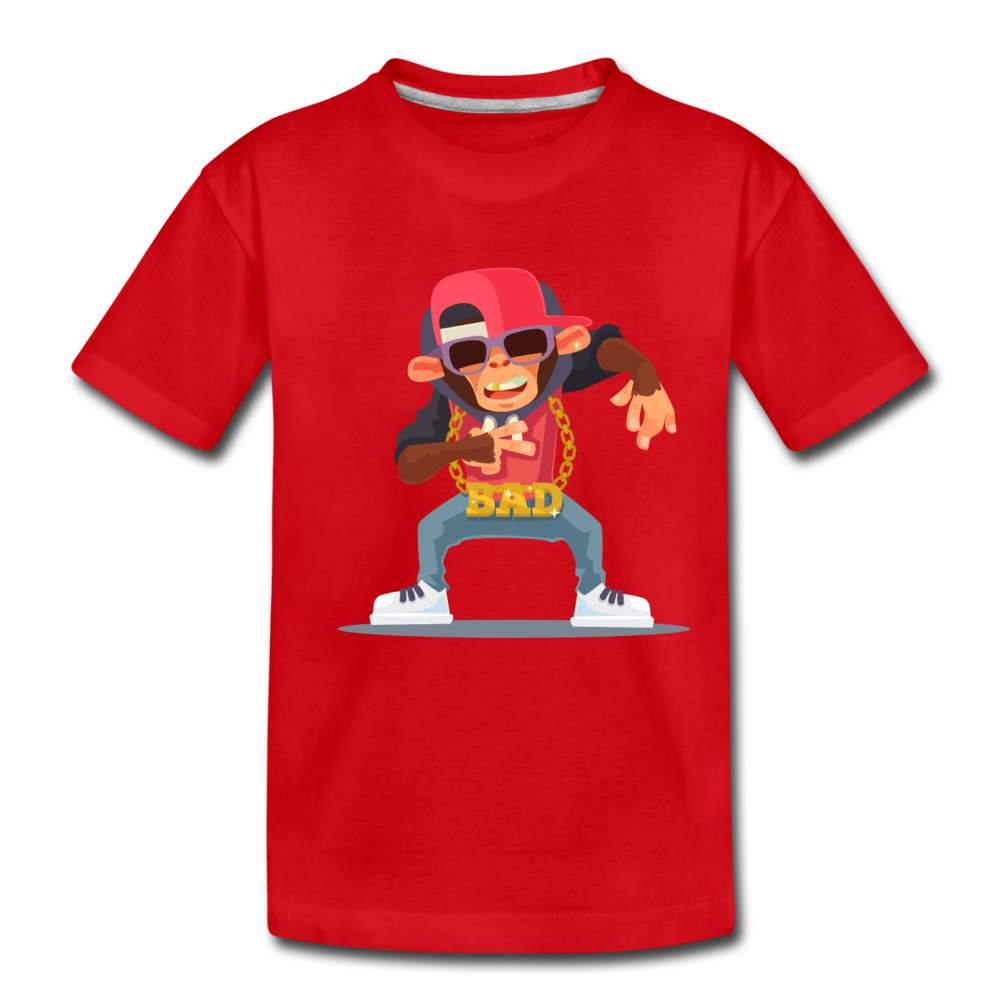 Hip Hop Monkey Kids T-Shirt - red