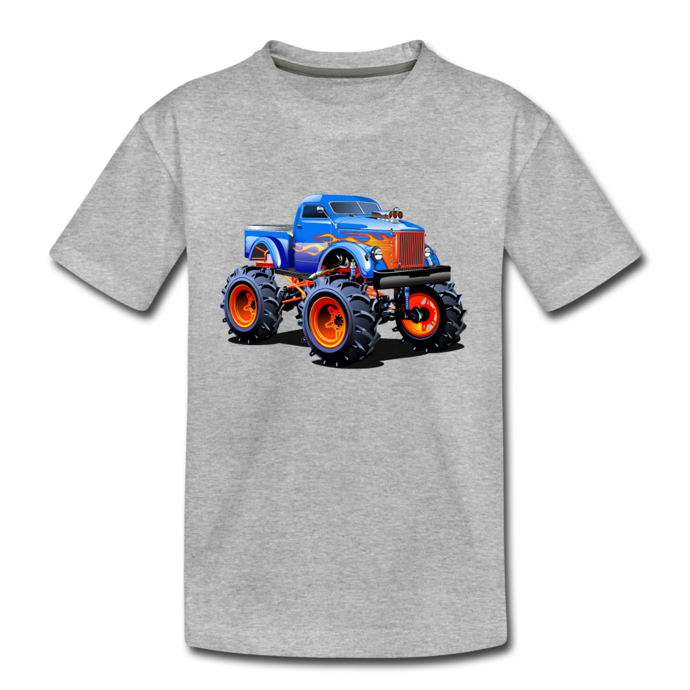 Monster Truck Kids T-Shirt - heather gray