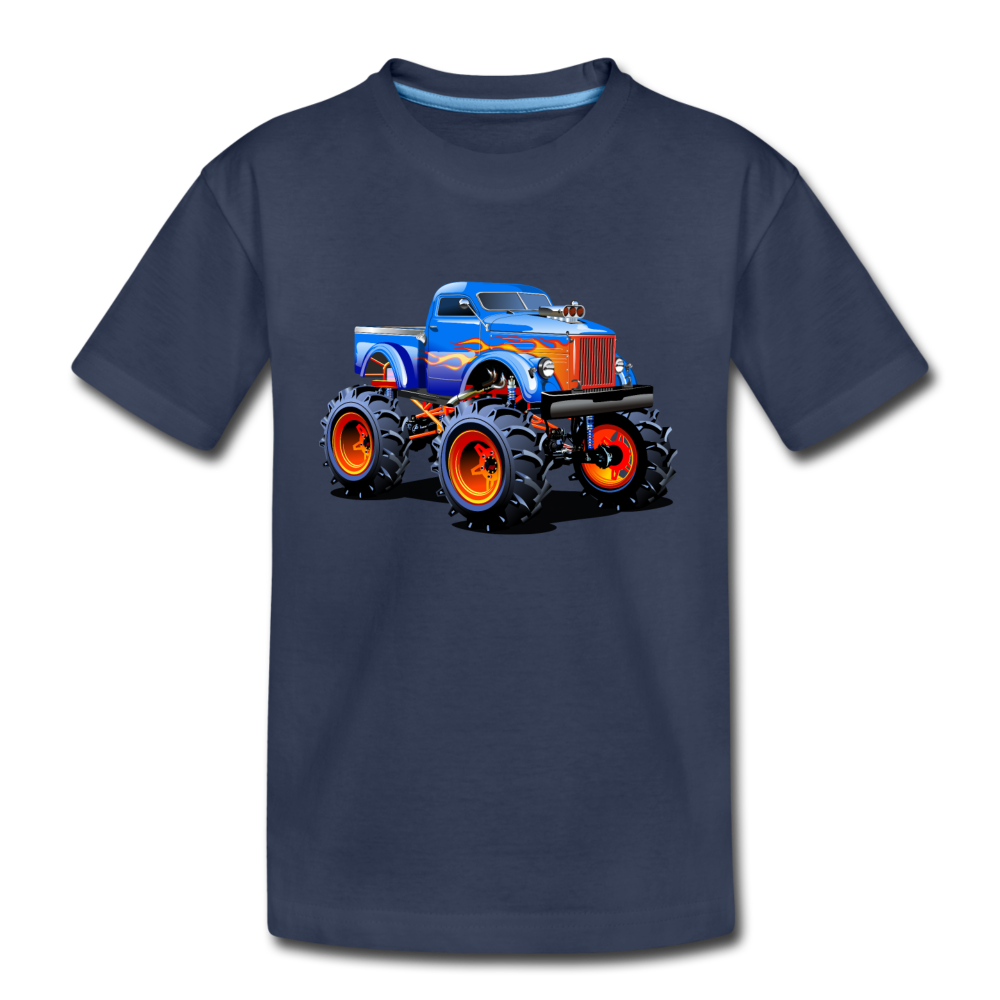 Monster Truck Kids T-Shirt - navy