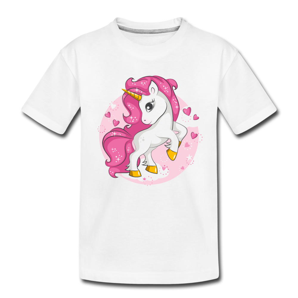 Pink Unicorn Kids T-Shirt - white