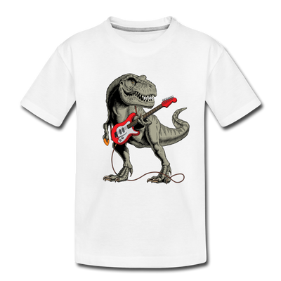 Guitar Dinosaur Kids T-Shirt - white
