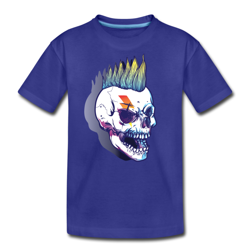 Punk Rockstar Skull Kids T-Shirt - royal blue