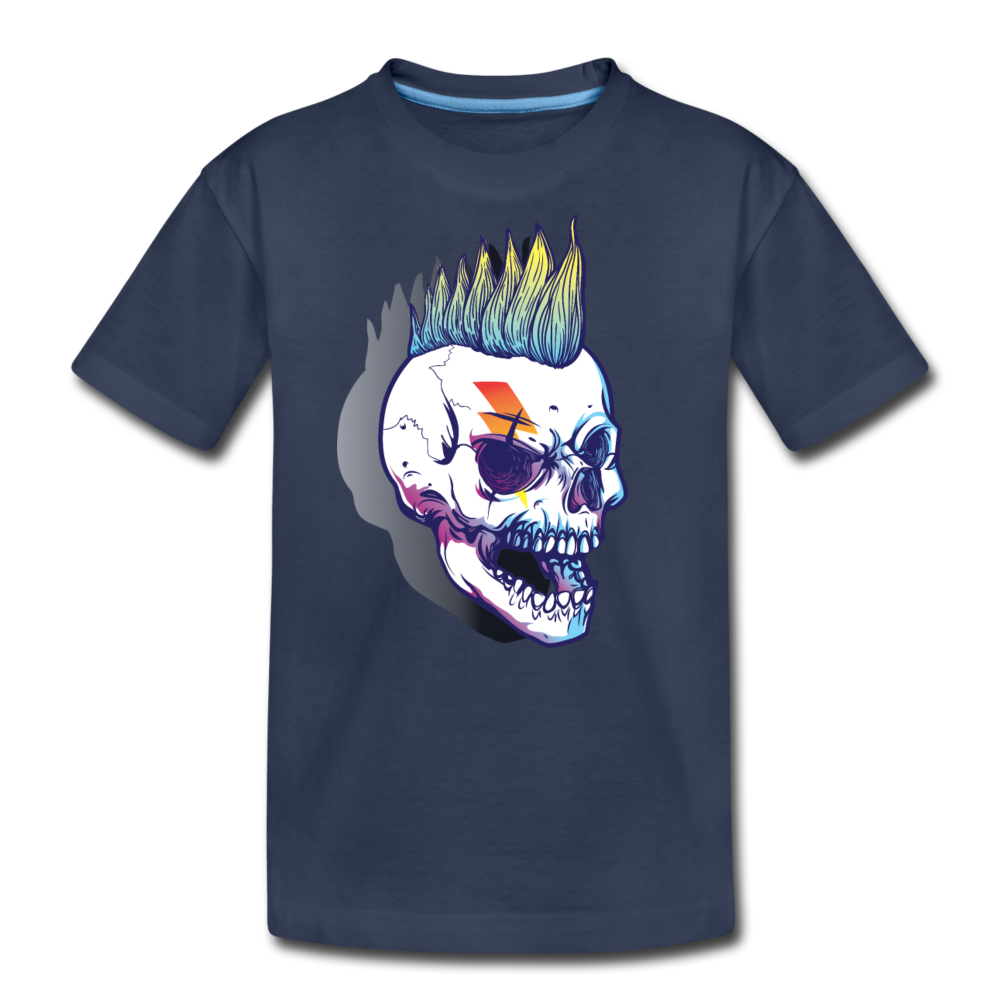 Punk Rockstar Skull Kids T-Shirt - navy