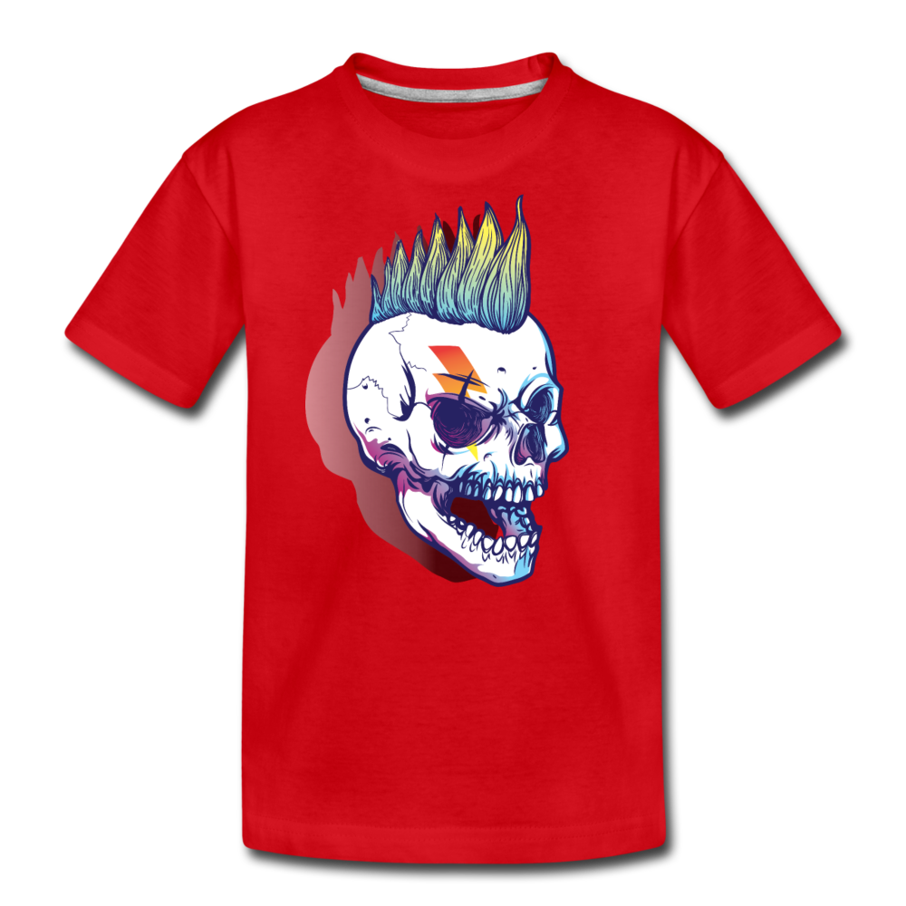 Punk Rockstar Skull Kids T-Shirt - red