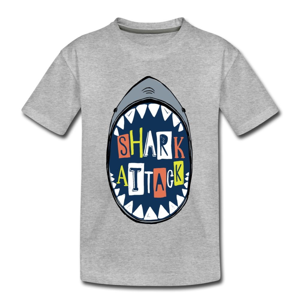 Shark Attack Kids T-Shirt - heather gray
