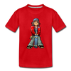 Skater Boy Cartoon Kids T-Shirt - red