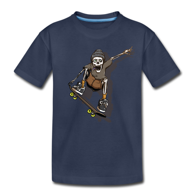 Skeleton Skater Kids T-Shirt - navy