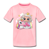 Princess Unicorn Cartoon Kids T-Shirt - pink