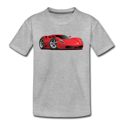 Red Sports Car Kids T-Shirt - heather gray