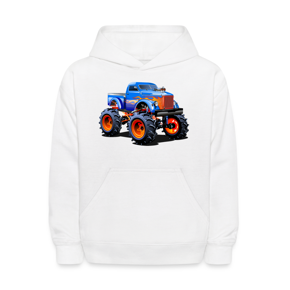 Monster Truck Kids Hoodie - white