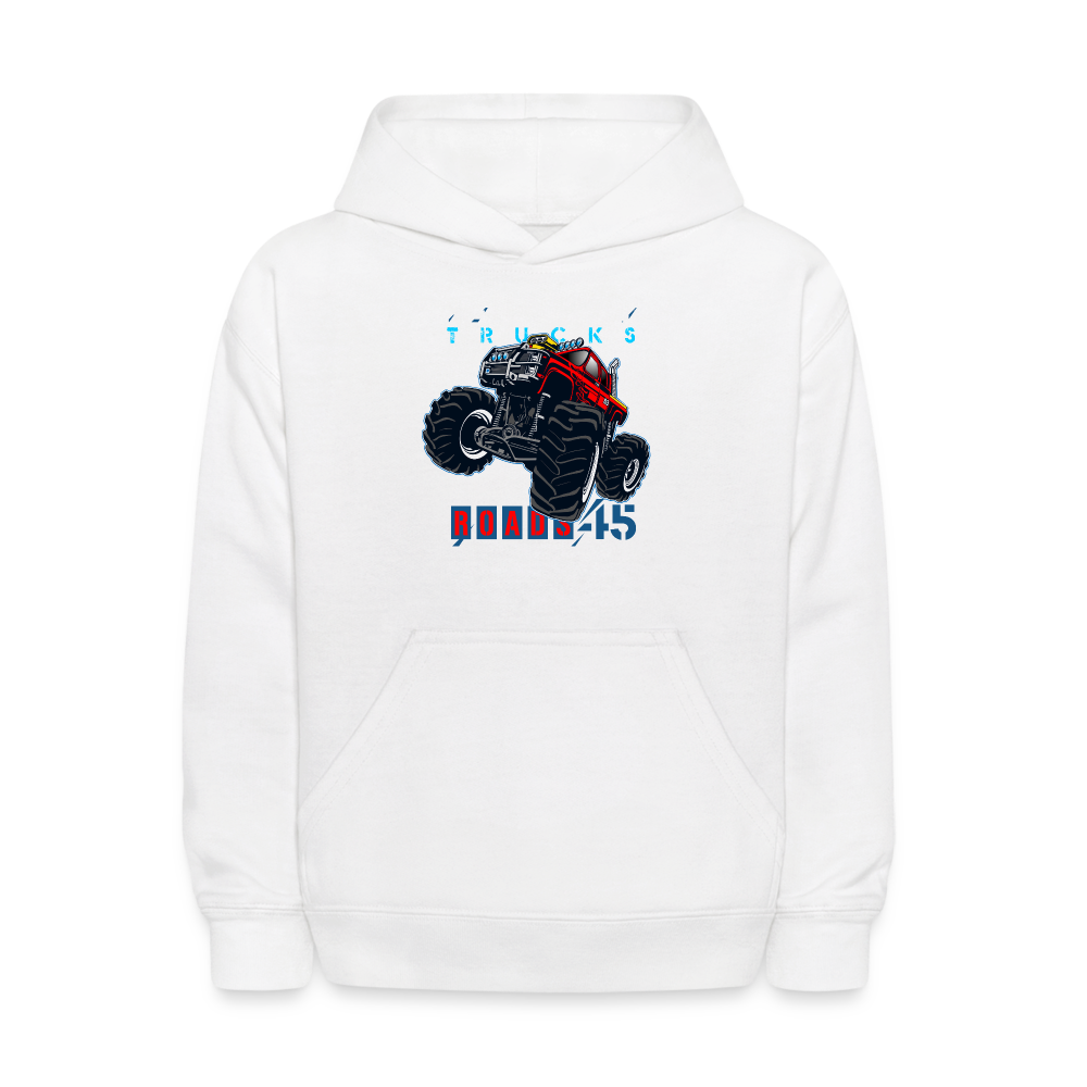 Kids Monster Truck Hoodie - white
