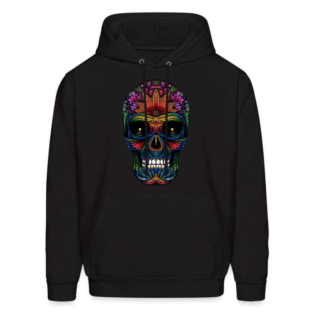 Colorful Sugar Skull Hoodie - black
