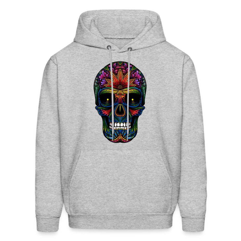 Colorful Sugar Skull Hoodie - heather gray