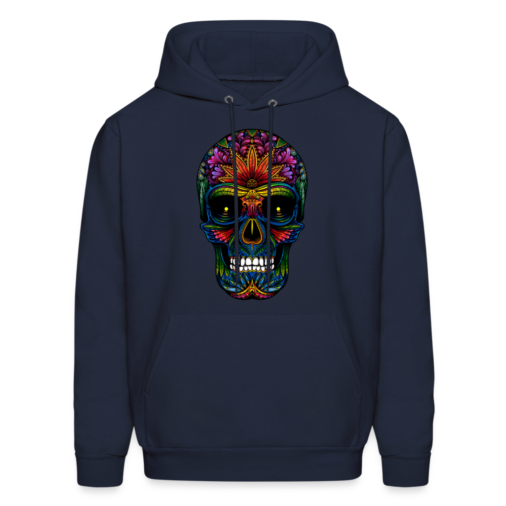 Colorful Sugar Skull Hoodie - navy