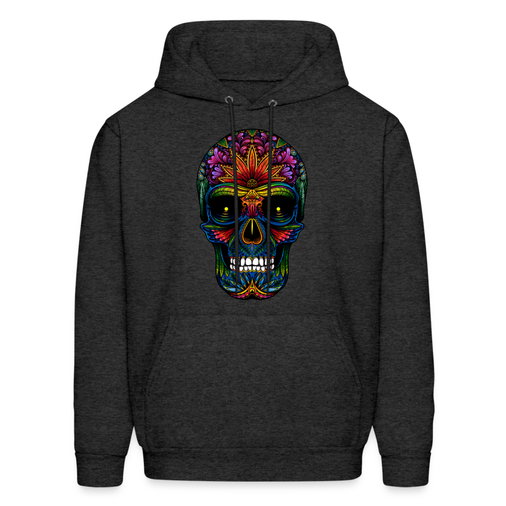 Colorful Sugar Skull Hoodie - charcoal grey