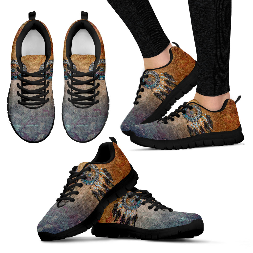 DreamCatcher Mandala Handcrafted Black Sole Sneakers