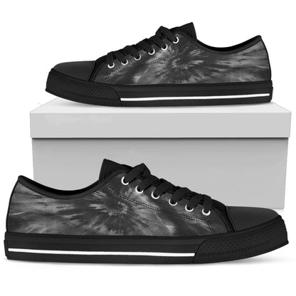 Gray Tie Dye Print Low Top Shoes