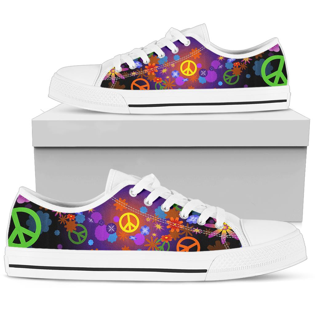 Colorful Peace Sign Low Top Shoes