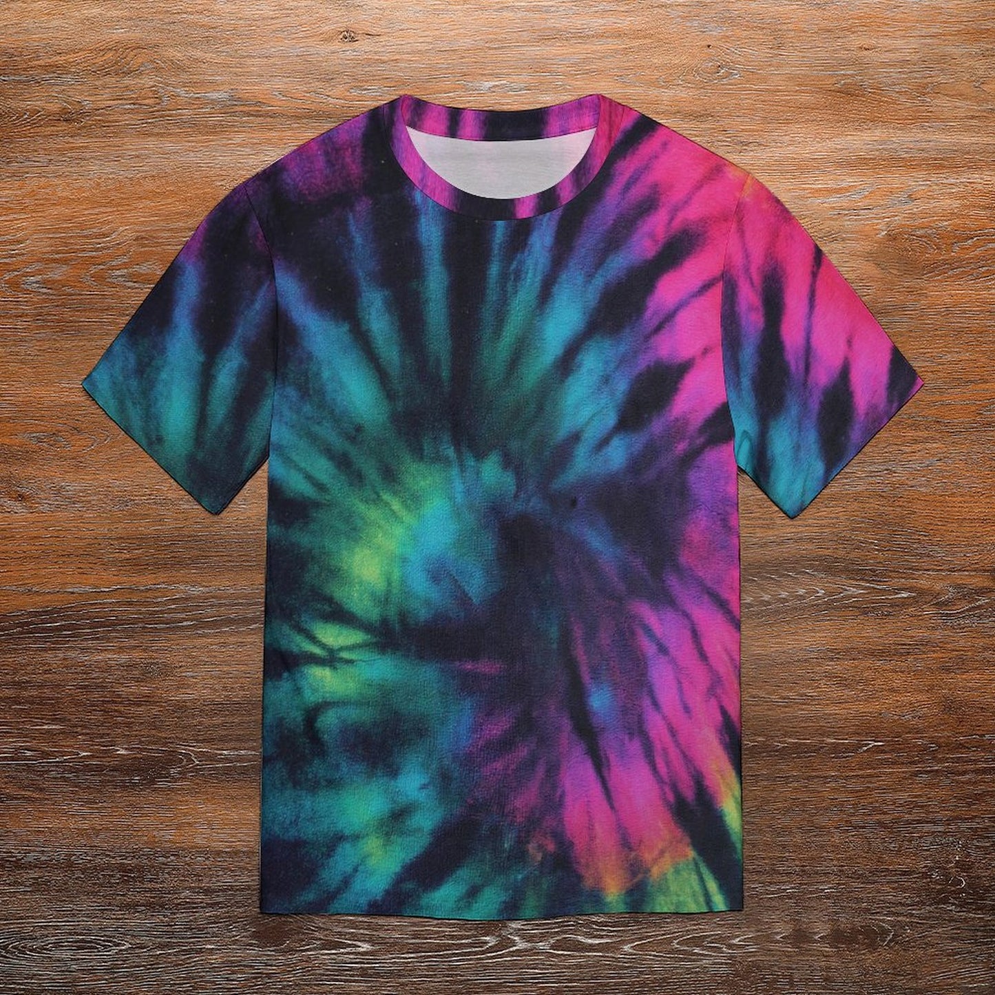 Dark Fluorescent Tie Dye Print T-Shirt