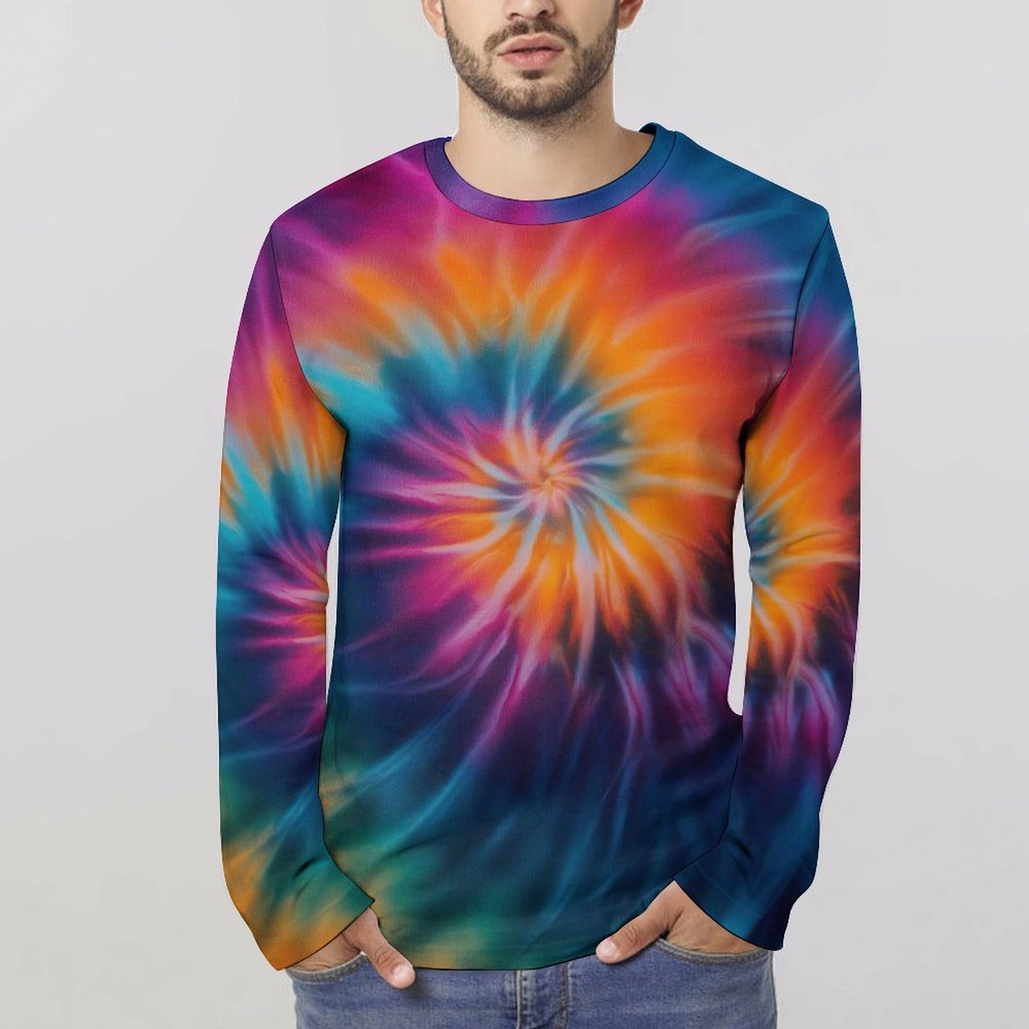 Colorful Tie Dye Print Long Sleeve T-shirt