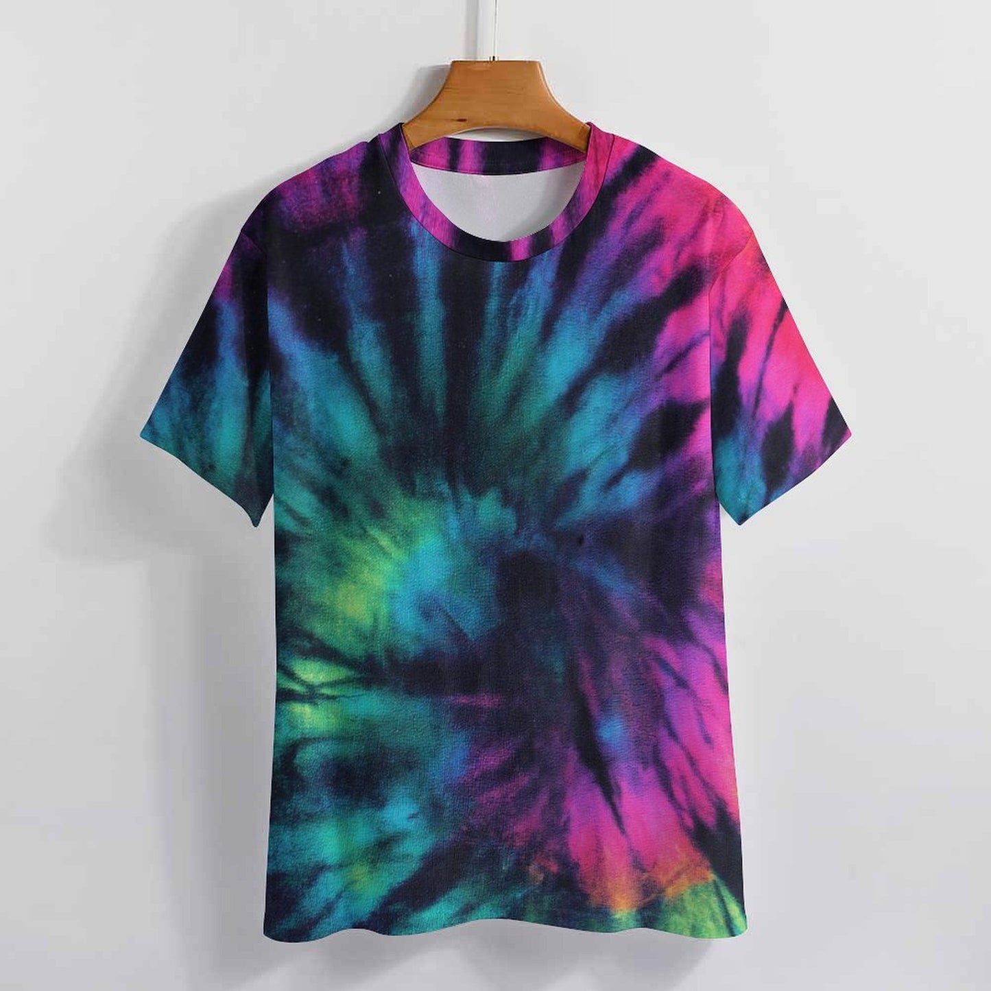 Dark Fluorescent Tie Dye Print T-Shirt