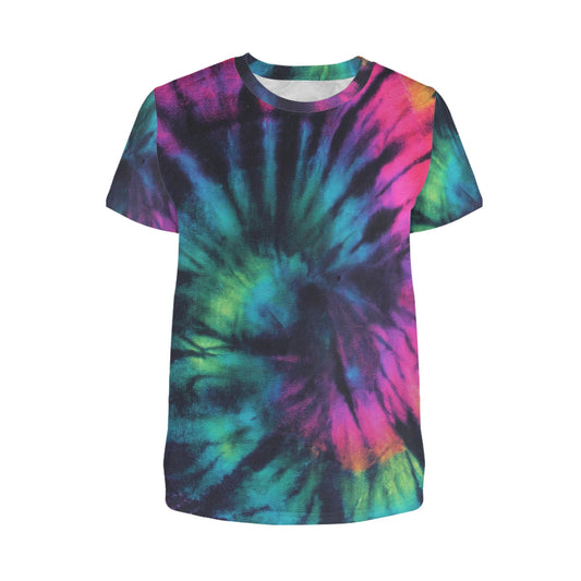 Dark Fluorescent Colorful Tie Dye Print Women's T-Shirt
