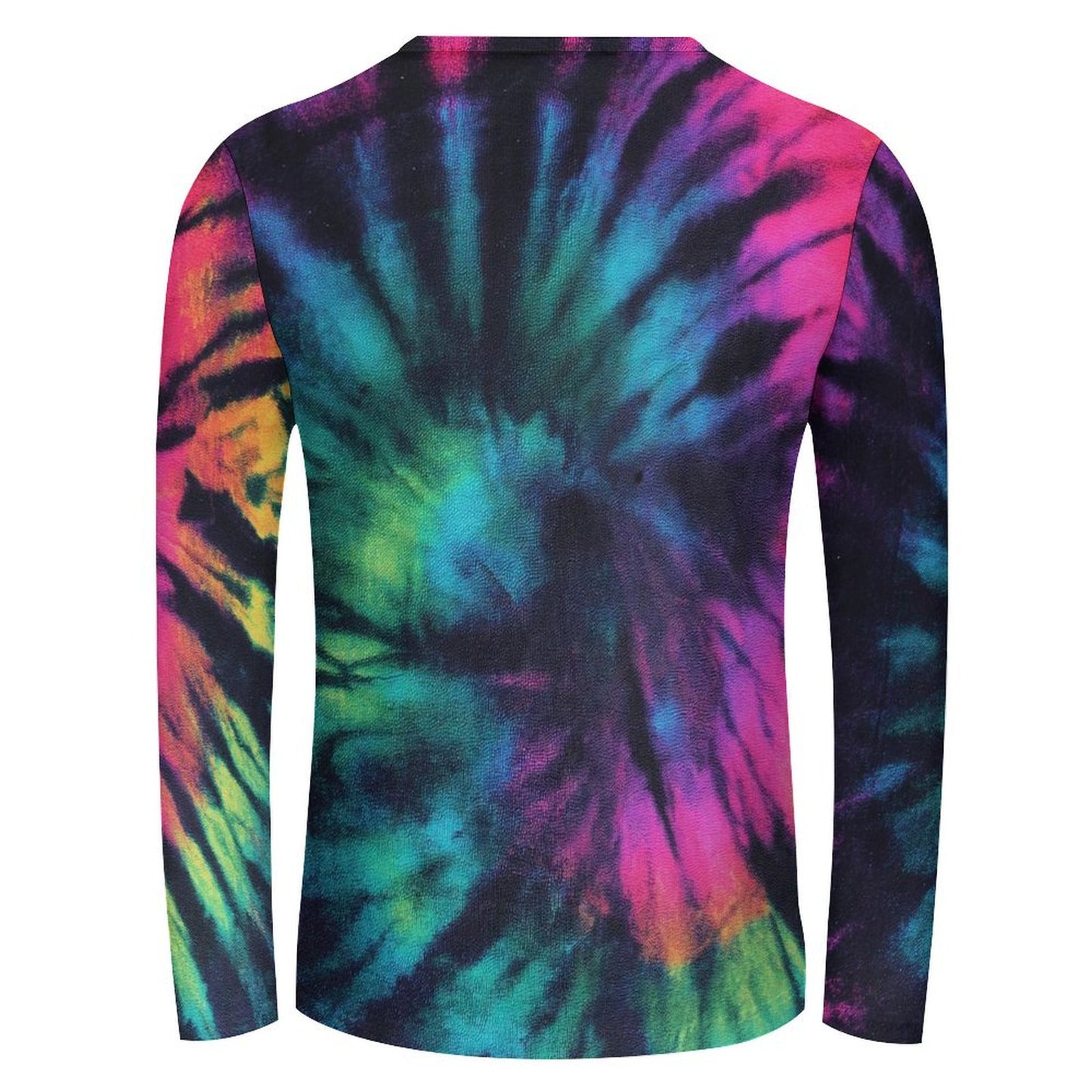 Dark Fluorecent Colorful Abstract Tie Dye Print Long Sleeve T-shirt