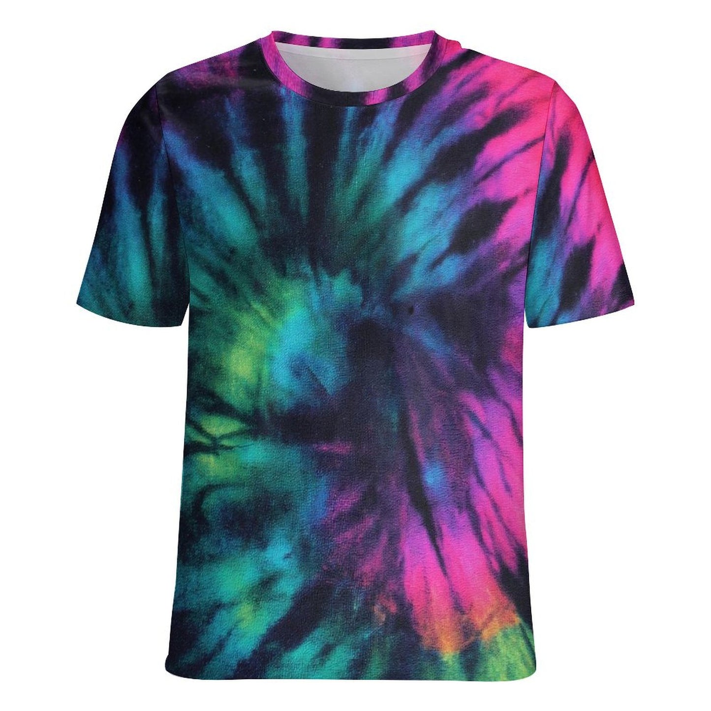 Dark Fluorescent Tie Dye Print T-Shirt