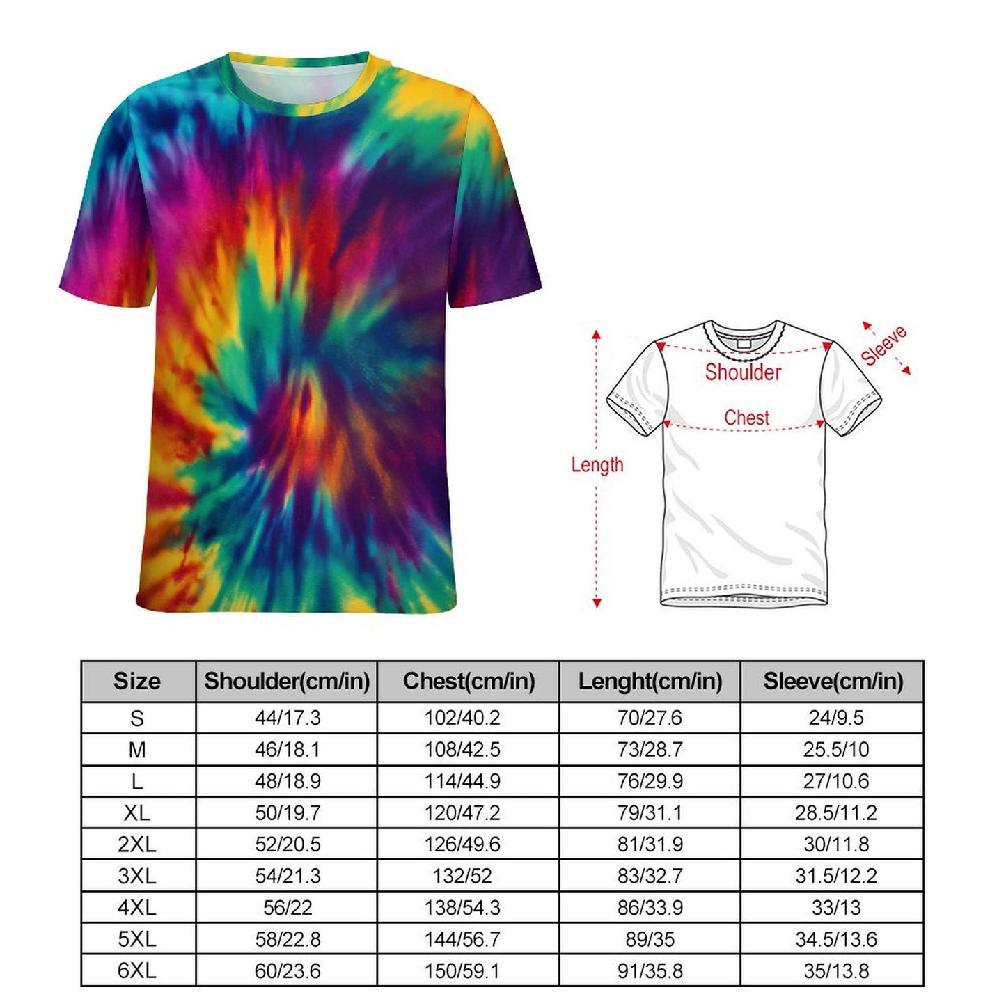 Colorful Abstract Tie Dye Print T-Shirt