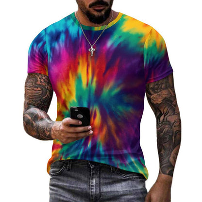 Colorful Abstract Tie Dye Print T-Shirt