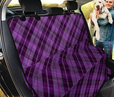 Purple Plaid Car Back Seat Pet Cover