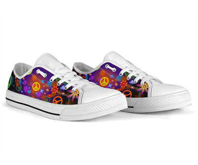 Colorful Peace Sign Low Top Shoes