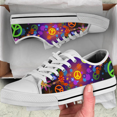 Colorful Peace Sign Low Top Shoes