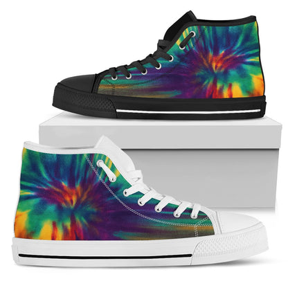 Colorful Abstract Tie Dye High Top Shoes