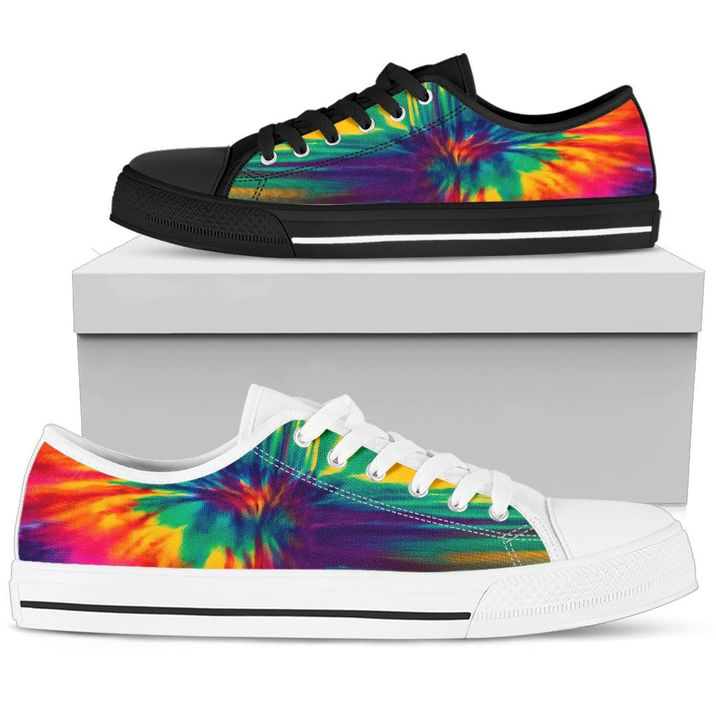 Colorful Abstract Tie Dye Print Low Top Shoes