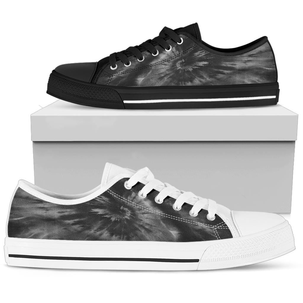 Gray Tie Dye Print Low Top Shoes