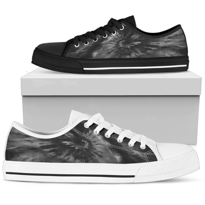 Gray Tie Dye Print Low Top Shoes