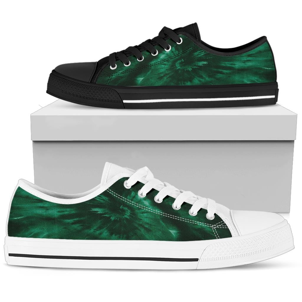 Green Tie Dye Print Low Top Shoes