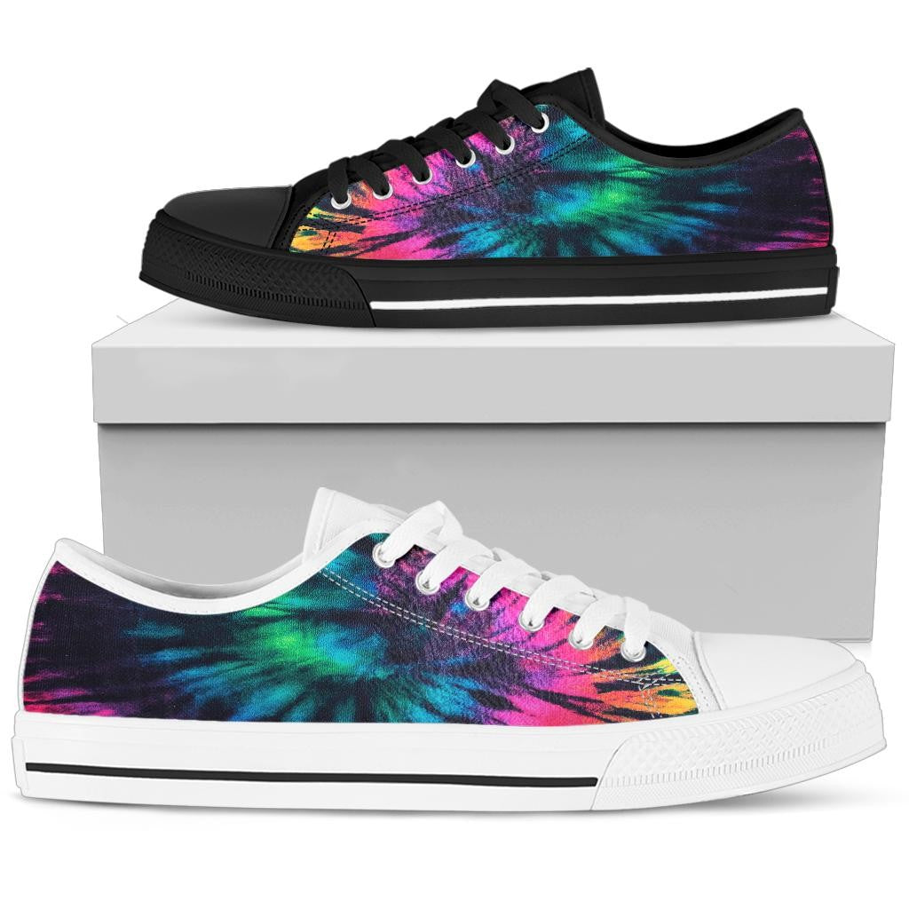 Fluorescent Tie Dye Print Low Top Shoes