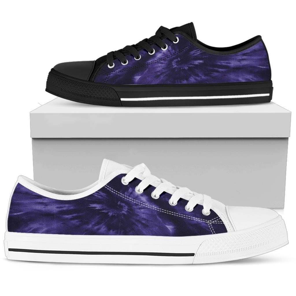 Blue Tie Dye Print Low Top Shoes
