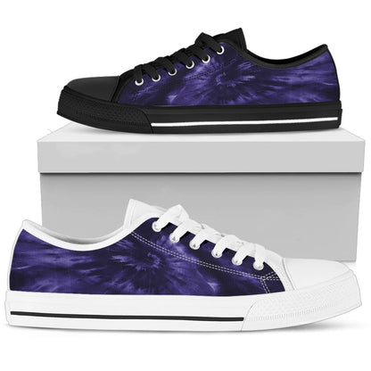 Blue Tie Dye Print Low Top Shoes
