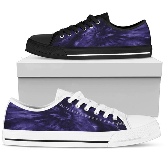 Blue Tie Dye Print Low Top Shoes