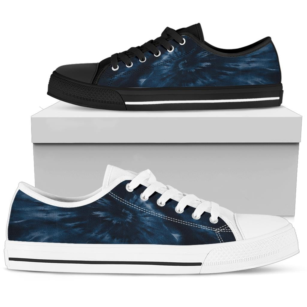 Navy Tie Dye Print Low Top Shoes