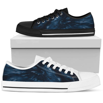 Navy Tie Dye Print Low Top Shoes