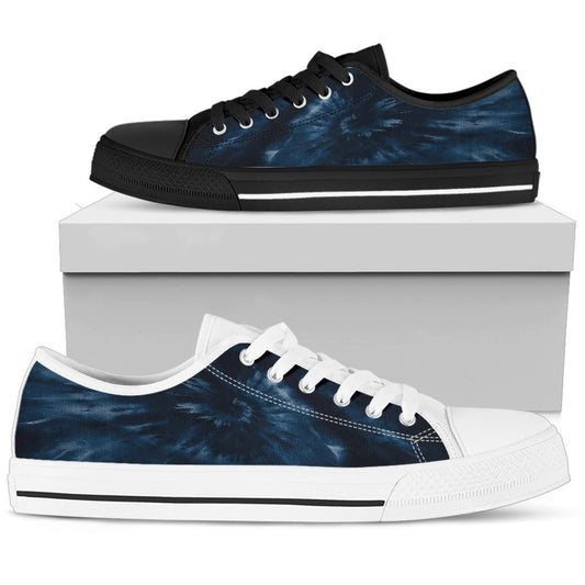 Navy Tie Dye Print Low Top Shoes