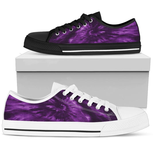 Purple Tie Dye Print Low Top Shoes