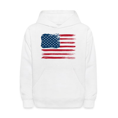 American Flag Hoodie - white