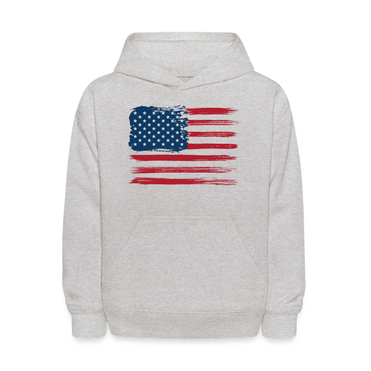 American Flag Hoodie - heather gray