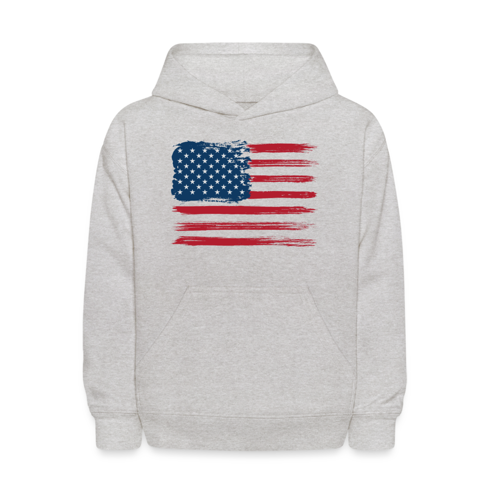 American Flag Hoodie - heather gray