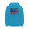 American Flag Hoodie - turquoise